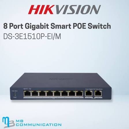 سويتش ذكي هايكفيجن 8 منافذ جيجابت PoE + 2 منفذ جيجابت Uplink DS-3E1510P-EI/M
