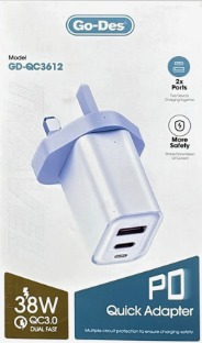 Go Des 38W Quick Adapter رأس شاحن