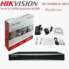 مسجل شبكي هايكفيجن 16 قناة مع 16 منفذ PoE مدمج، ذكاء اصطناعي AcuSense، منافذ إنذار DS-7616NXI-I2/16P/S