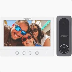 طقم انتركوم وفيدوبورتير هايكفيجن 4 أسلاك، شاشة 7 بوصة، دقة 720p، رؤية ليلية حتى 3م، فتح بضغطة واحدة DS-KIS212